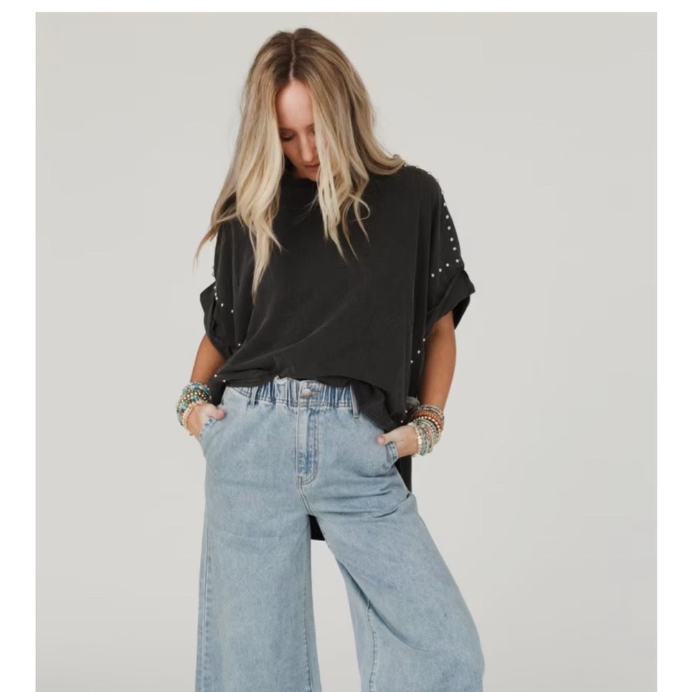 Three Bird Nest Light Blue Cropped Jeans